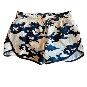 Athletic Works Camo Blue‎ Combo Moisture Wicking Workout Shorts. S/CH (4-6)